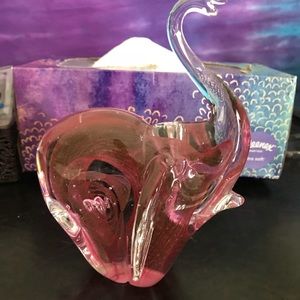 beautiful pink glass elephant